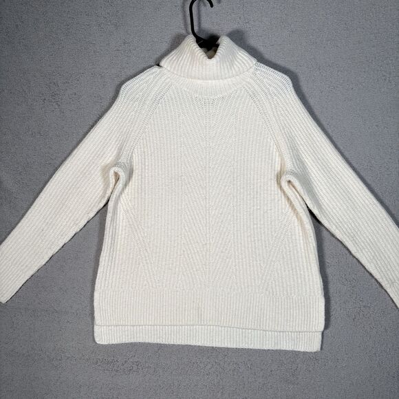Madewell‎ Mercer Turtleneck Sweater In Coziest Yarn Ivory Oversized Boxy Size S - Picture 2 of 13